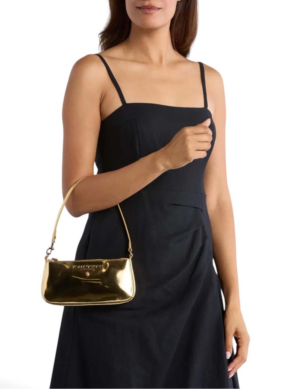 Kurt Geiger NWOT Small Metallic Gold Highgate Wristlet - Picture 3 of 6